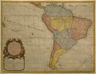 Map of South America, published in 1700, Paris